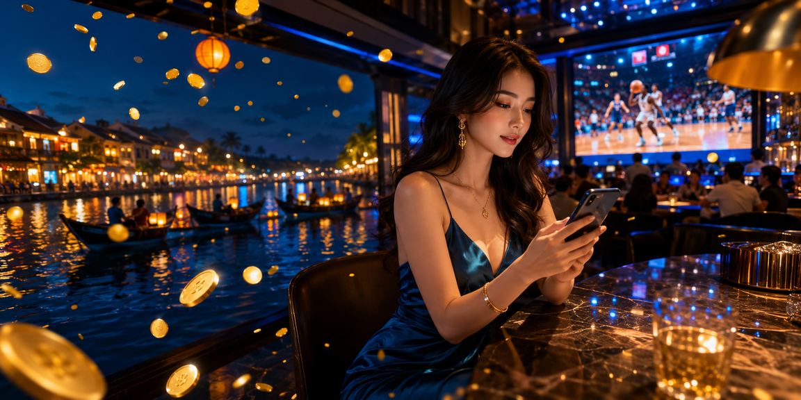 Người dùng tại Hội An theo dõi kèo bóng rổ và kiểm tra giải thưởng trên thiết bị di động